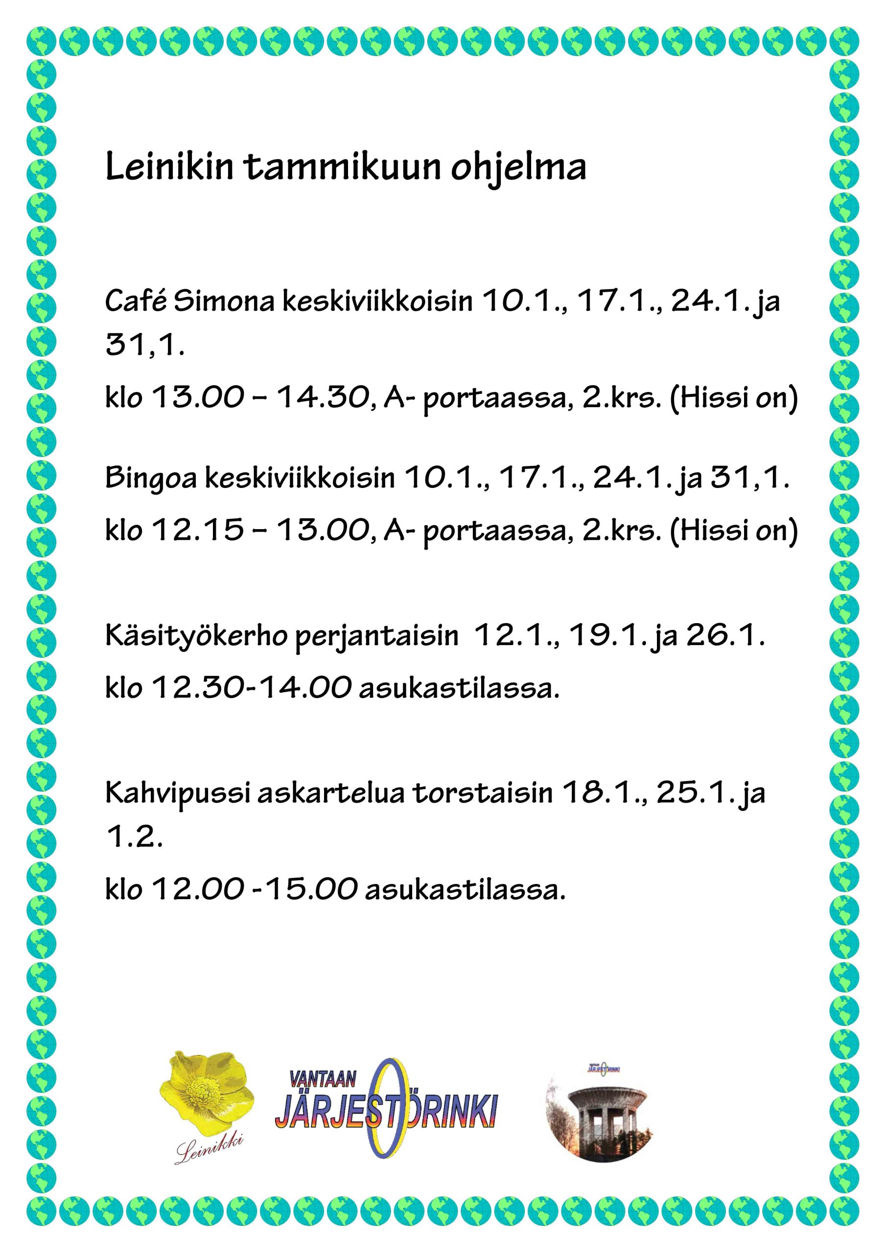Leinikissä tapahtuu tammikuussa