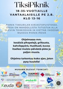 Taustalla kesäinen kuva ja alhaalla tapahtumassa mukana olevien toimijoiden logot.