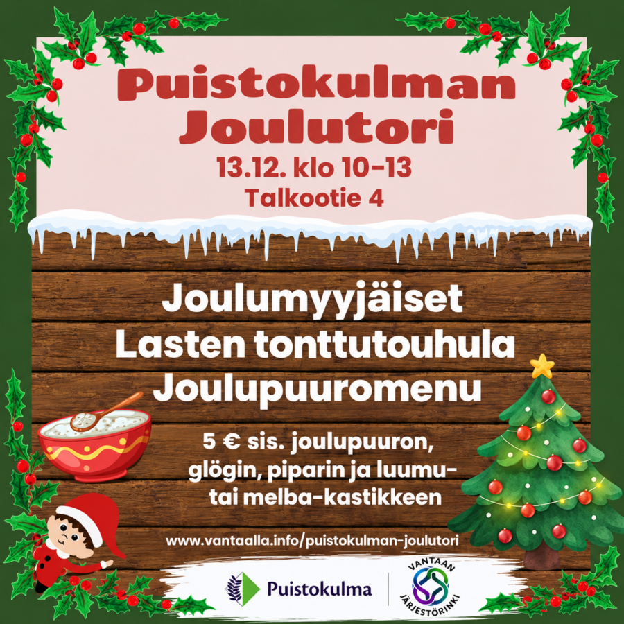 Puistokulman Joulutori Festive Poster